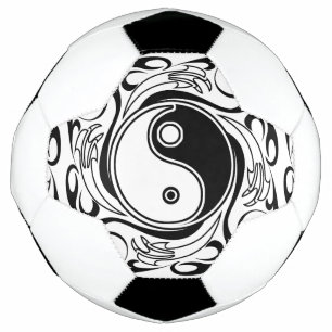 Yin & Yang Symbol Black and White Tattoo Style Fußball