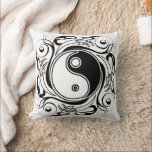 Yin & Yang Symbol Black and White Tattoo Style Kissen<br><div class="desc">Decorative Ying Yang Symbol Psychedelic Black and White Tattoo Style Art Design. Originally created with Hi Quality Vector Graphic Art Copyright BluedakArt TheChameleonArt.</div>