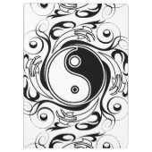 Yin & Yang Symbol Black and White Tattoo Style Klemmbrett (Rückseite)