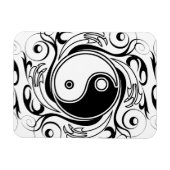 Yin & Yang Symbol Black and White Tattoo Style Magnet (Horizontal)