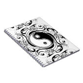 Yin & Yang Symbol Black and White Tattoo Style Notizblock (Rechte Seite)
