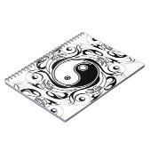 Yin & Yang Symbol Black and White Tattoo Style Notizblock (Linke Seite)