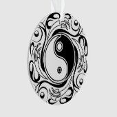 Yin & Yang Symbol Black and White Tattoo Style Ornament (Vorderseite)