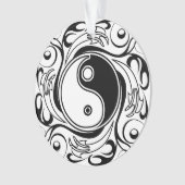 Yin & Yang Symbol Black and White Tattoo Style Ornament (Vorderseite)