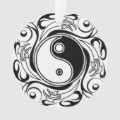 Yin & Yang Symbol Black and White Tattoo Style Ornament (Vorderseite)