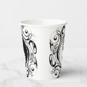 Yin & Yang Symbol Black and White Tattoo Style Pappbecher (Links)