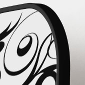 Yin & Yang Symbol Black and White Tattoo Style Pickleball Schläger (Linke Seite)