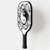 Yin & Yang Symbol Black and White Tattoo Style Pickleball Schläger (Links)