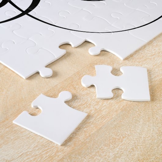 Yin & Yang Symbol Black and White Tattoo Style Puzzle (Seite)