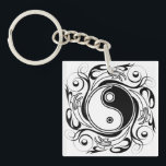 Yin & Yang Symbol Black and White Tattoo Style Schlüsselanhänger<br><div class="desc">Decorative Ying Yang Symbol Psychedelic Black and White Tattoo Style Art Design. Originally created with Hi Quality Vector Graphic Art Copyright BluedakArt TheChameleonArt.</div>