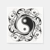 Yin & Yang Symbol Black and White Tattoo Style Serviette (Vorderseite)