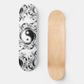 Yin & Yang Symbol Black and White Tattoo Style Skateboard (Vorderseite)
