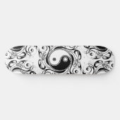 Yin & Yang Symbol Black and White Tattoo Style Skateboard (Horizontal)