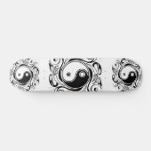 Yin & Yang Symbol Black and White Tattoo Style Skateboard (Horizontal)