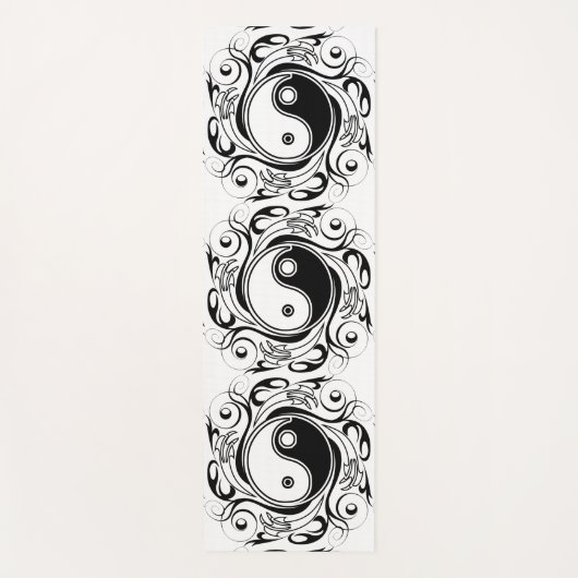 Yin & Yang Symbol Black and White Tattoo Style Yogamatte (Vorderseite)