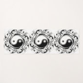 Yin & Yang Symbol Black and White Tattoo Style Yogamatte (Vorderseite (Horizontal))