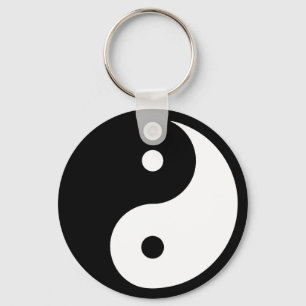 Yin Yang Symbol Black White Keychain Schlüsselanhänger