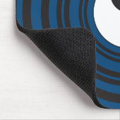 Yin Yang Symbol Blue Concentric Circles Ripples Mousepad (Ecke)