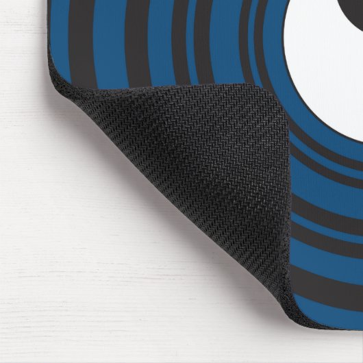 Yin Yang Symbol Blue Concentric Circles Ripples Mousepad (Ecke)
