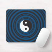 Yin Yang Symbol Blue Concentric Circles Ripples Mousepad (Mit Mouse)