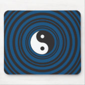 Yin Yang Symbol Blue Concentric Circles Ripples Mousepad (Vorne)
