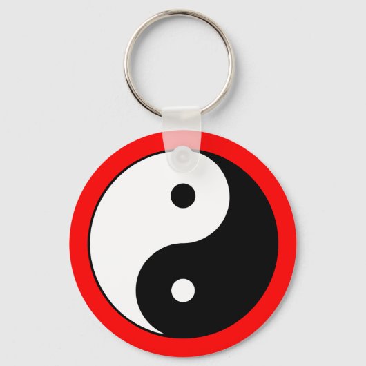Yin Yang Symbol Color Border Zen Schlüsselanhänger (Vorderseite)