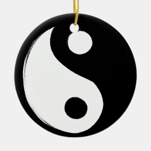 Yin Yang Symbol Dark and Light Keramik Ornament (Vorne)