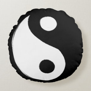 Yin Yang Symbol Dark and Light Rundes Kissen