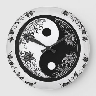 Yin Yang Symbol Große Wanduhr