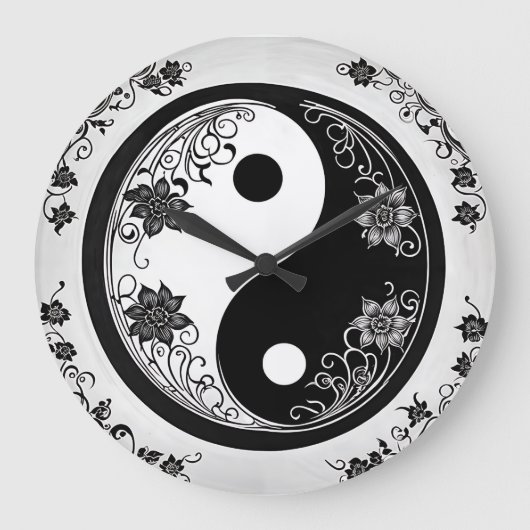 Yin Yang Symbol Große Wanduhr (Vorderseite)