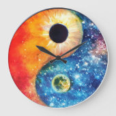 Yin-Yang-Symbol Große Wanduhr (Vorderseite)
