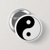 Yin Yang Symbol-Knopf Button (Vorne & Hinten)