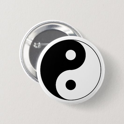 Yin Yang Symbol-Knopf Button (Vorne & Hinten)