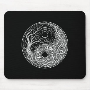Yin Yang Symbol Lebensbaum, Tai Chi, Qigong, Yog Mousepad