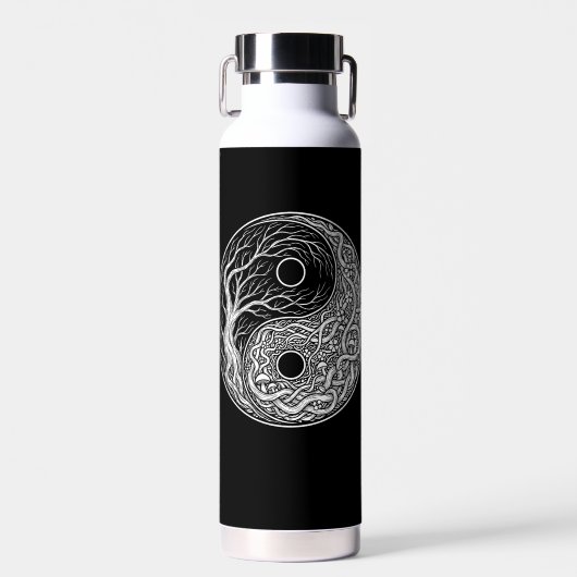 Yin Yang Symbol Lebensbaum Trinkflasche (Vorne)