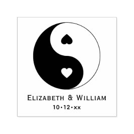 Yin Yang Symbol mit Herz-Liebe Couple Wedding Permastempel