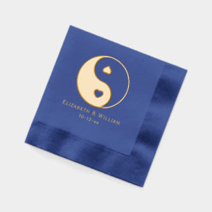 Yin Yang Symbol mit Herzen Liebespaar Hochzeit Servietten Mit Folie