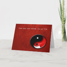Yin Yang Symbol mit roter, hörbarer Valentinkarte