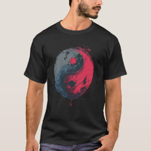 Yin Yang Symbol Pinselstrich Zen Balance Kunst T-Shirt