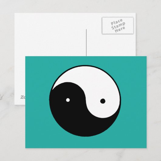Yin Yang Symbol Postkarte (Vorne/Hinten)