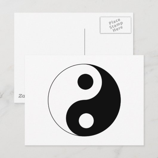 Yin Yang Symbol Postkarte (Vorne/Hinten)