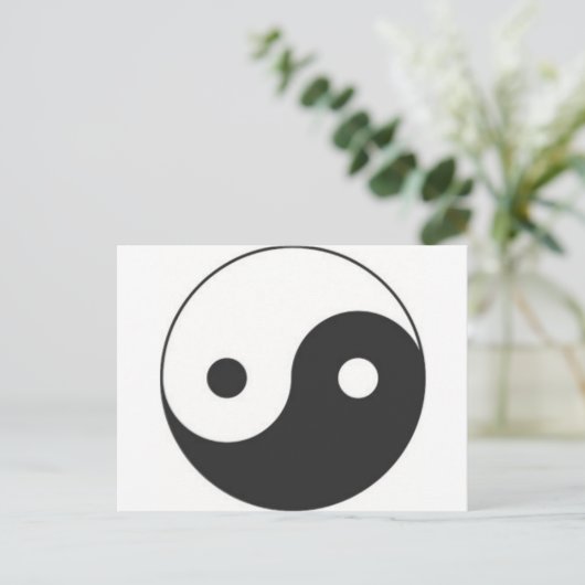 YIN & YANG SYMBOL POSTKARTE (Stehend Vorderseite)
