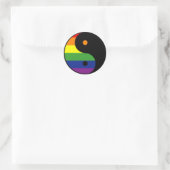 Yin-Yang-Symbol-Rainbow Runder Aufkleber (Tasche)