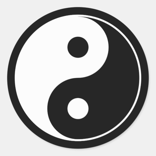 Yin Yang Symbol Runder Aufkleber (Vorderseite)