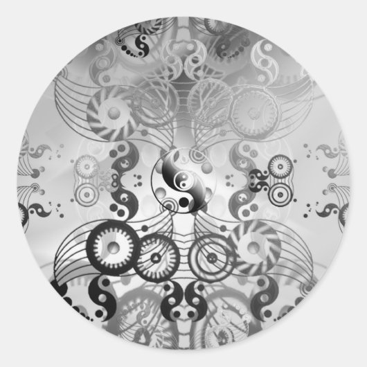 Yin-Yang-Symbol Runder Aufkleber (Vorderseite)
