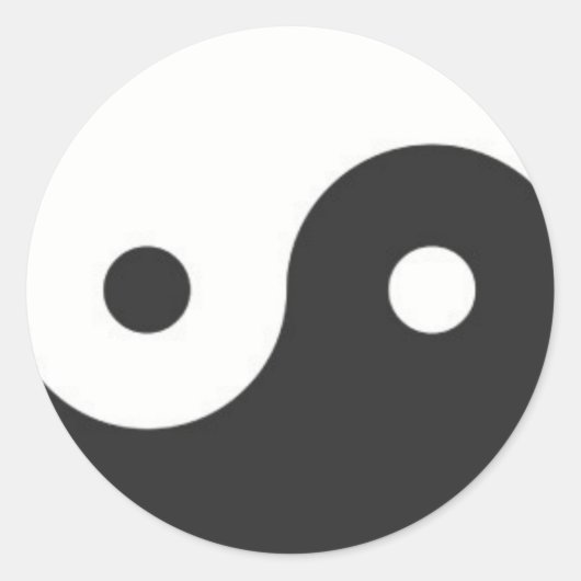 YIN & YANG SYMBOL RUNDER AUFKLEBER (Vorderseite)