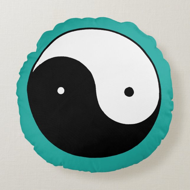 Yin Yang Symbol Rundes Kissen (Vorderseite)