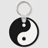 Yin Yang Symbol Schwarz-weiß Schlüsselanhänger (Vorderseite)