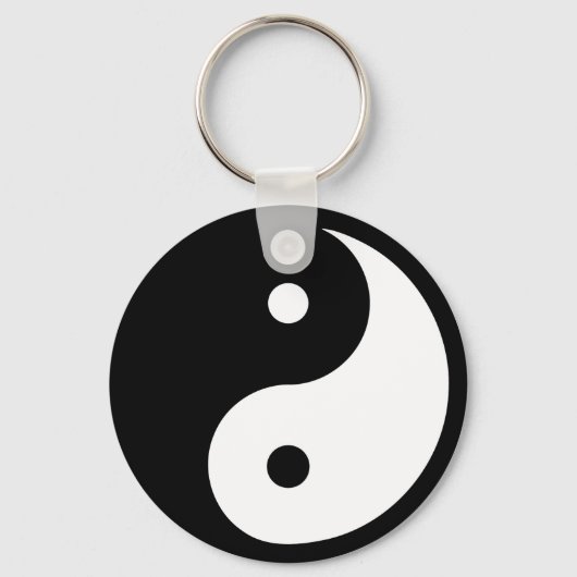 Yin Yang Symbol Schwarz-weiß Schlüsselanhänger (Vorderseite)