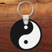 Yin Yang Symbol Schwarz-weiß Schlüsselanhänger (Vorderseite)
